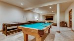 The Breck Haus - Rec room on lower level with billiards, ping pong and air hockey
